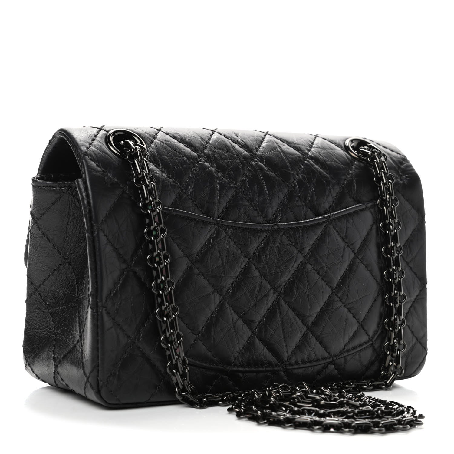 Chanel Aged Calfskin Quilted 2.55 Reissue Mini Flap So Black 2 of 5