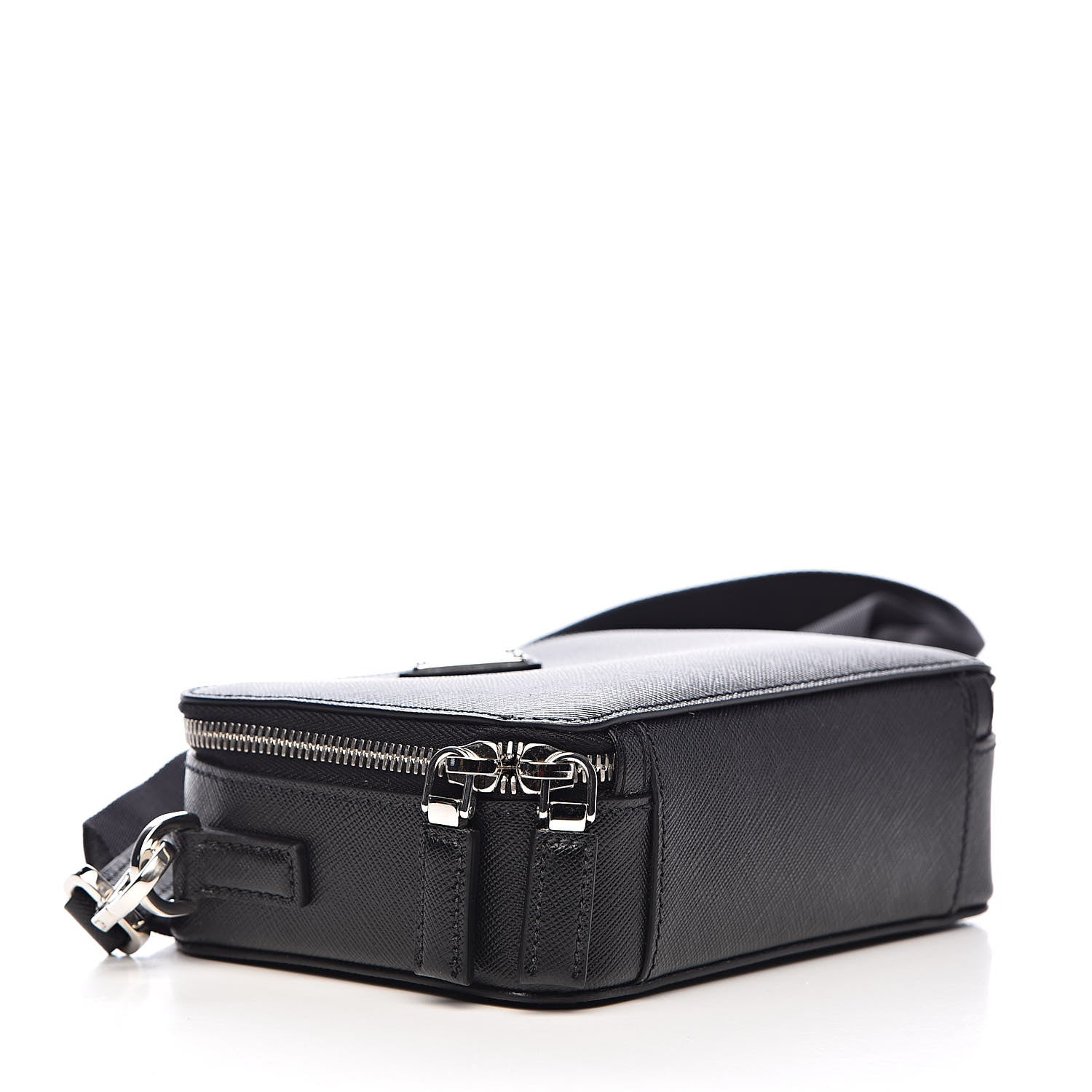 Prada Saffiano Travel Small Brique Crossbody Bag Black 4 of 11