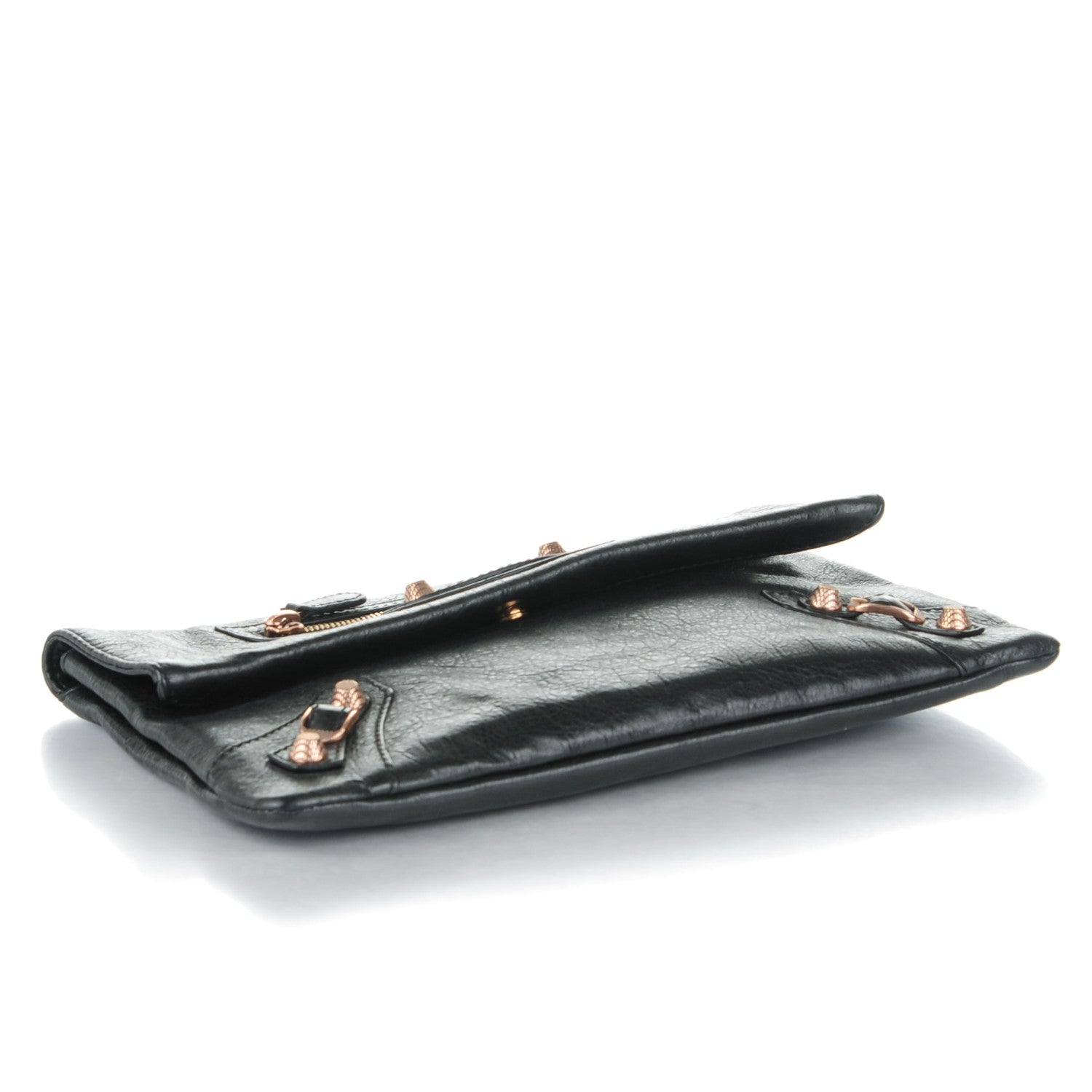 Balenciaga Agneau Giant 12 Rose Gold Hardware Envelope Clutch Black 4 of 7