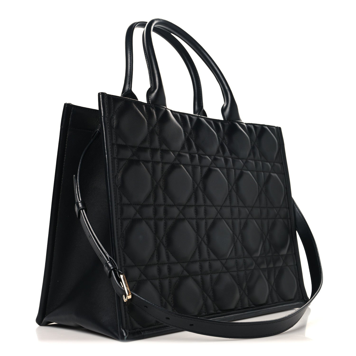 Christian Dior Calfskin Macro Cannage Medium Book Tote Black 3 of 12