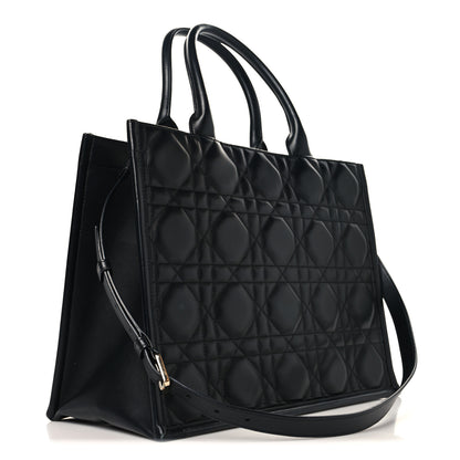 Christian Dior Calfskin Macro Cannage Medium Book Tote Black 3 of 12