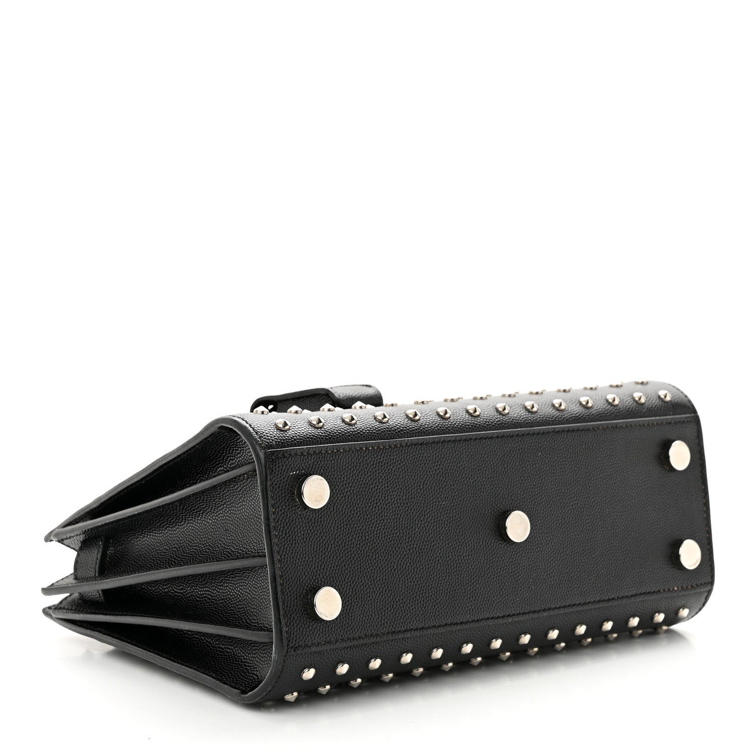 Saint Laurent SAINT LAURENT Calfskin Studded Nano Sac De Jour Black 4 of 18