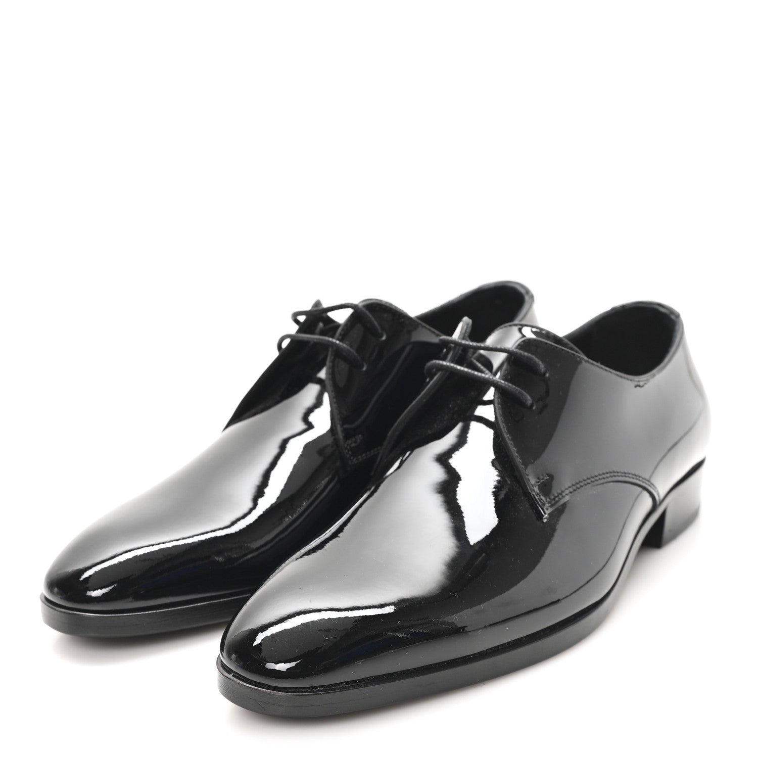 Saint Laurent Patent Baltimora Lace Up Derby Shoes 36.5 Black 4 of 9