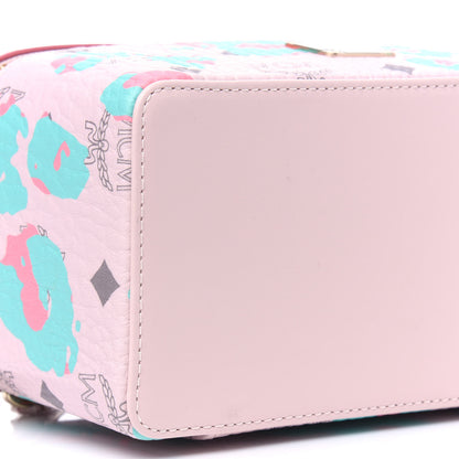 MCM Visetos Floral Leopard Vanity Case Pink 7 of 10