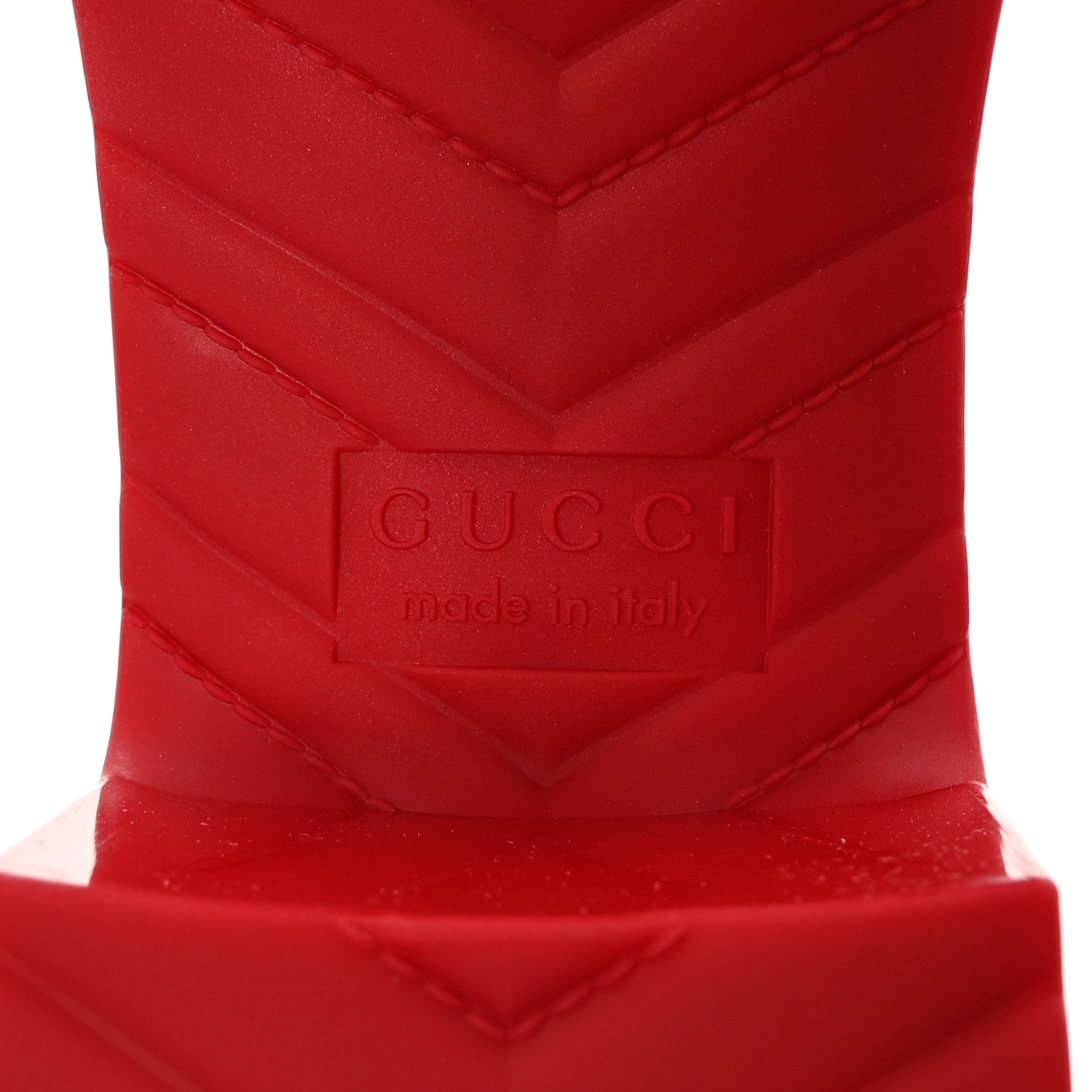 Gucci Rubber Gucci Logo Womens Platform 20/60mm Slide Sandals 38 Hibiscus Red 6 of 10