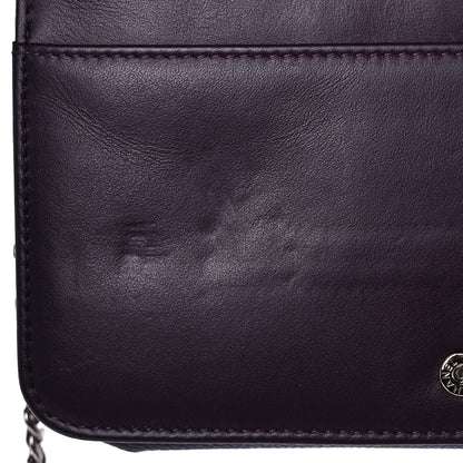 Chanel Caviar Quilted Diamond CC Wallet On Chain WOC Dark Purple 11 of 14