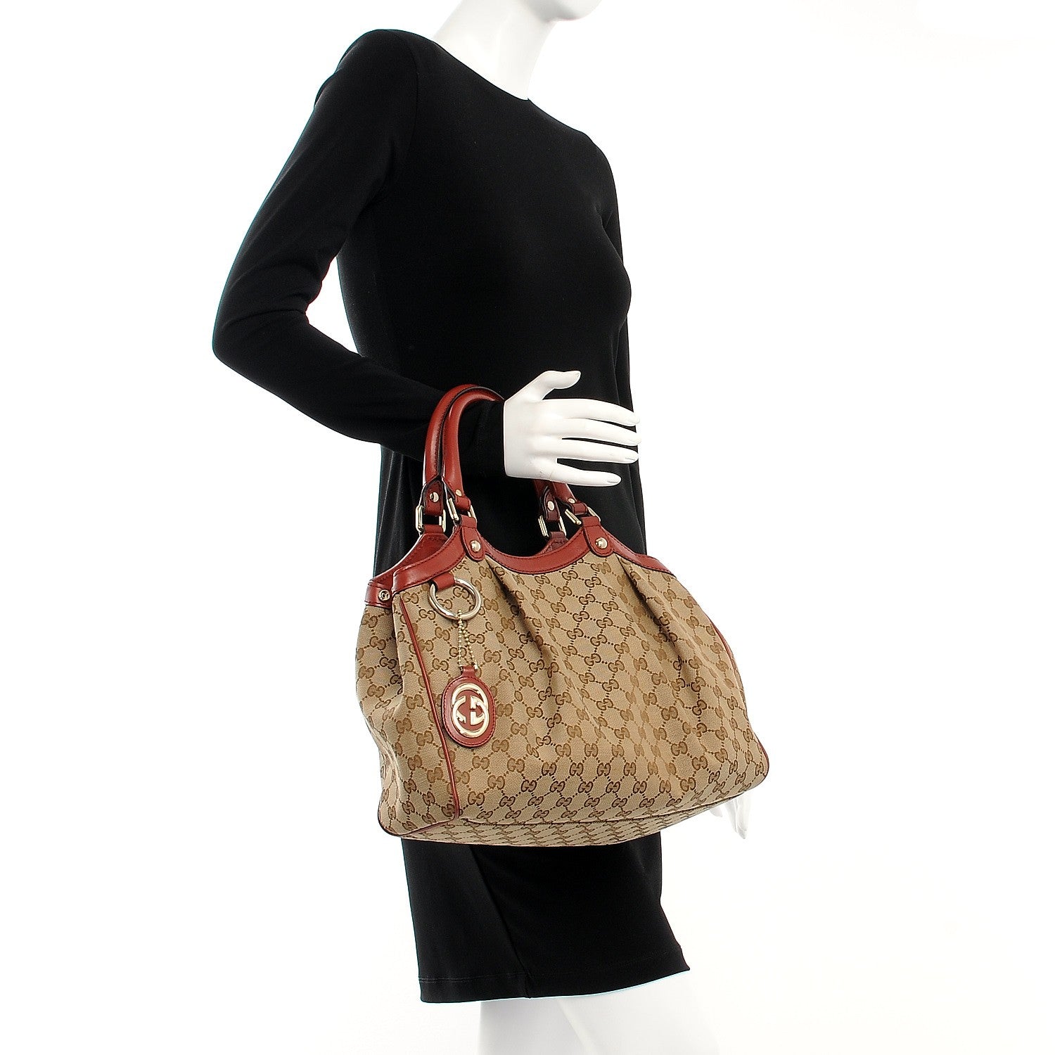 Gucci Monogram Medium Sukey Tote Dark Red 2 of 7