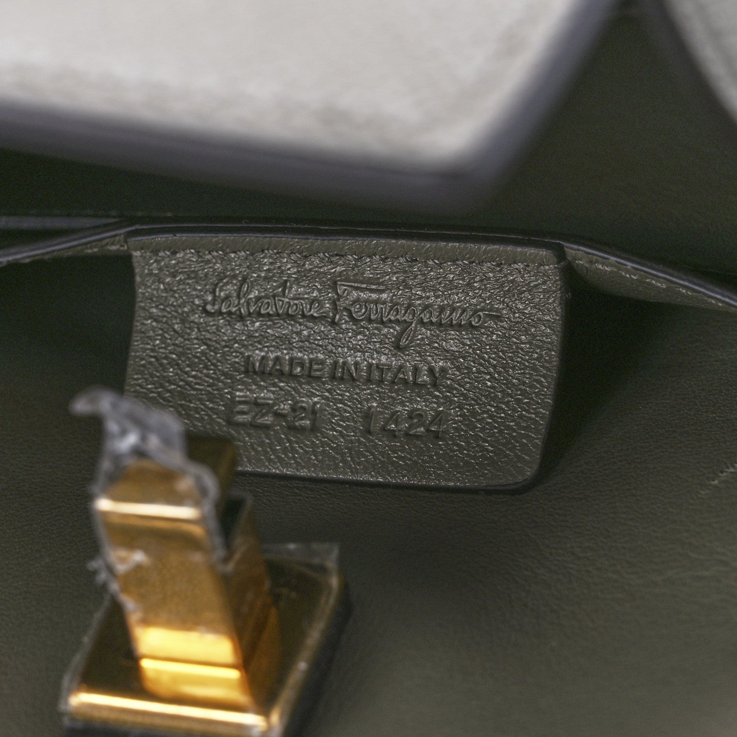 Salvatore Ferragamo Hammered Calfskin Small The Studio Box Bag Grey 7 of 9