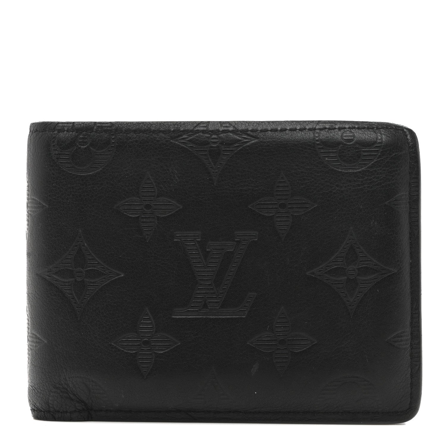 Louis Vuitton Calfskin Monogram Shadow Multiple Wallet Black 1 of 11