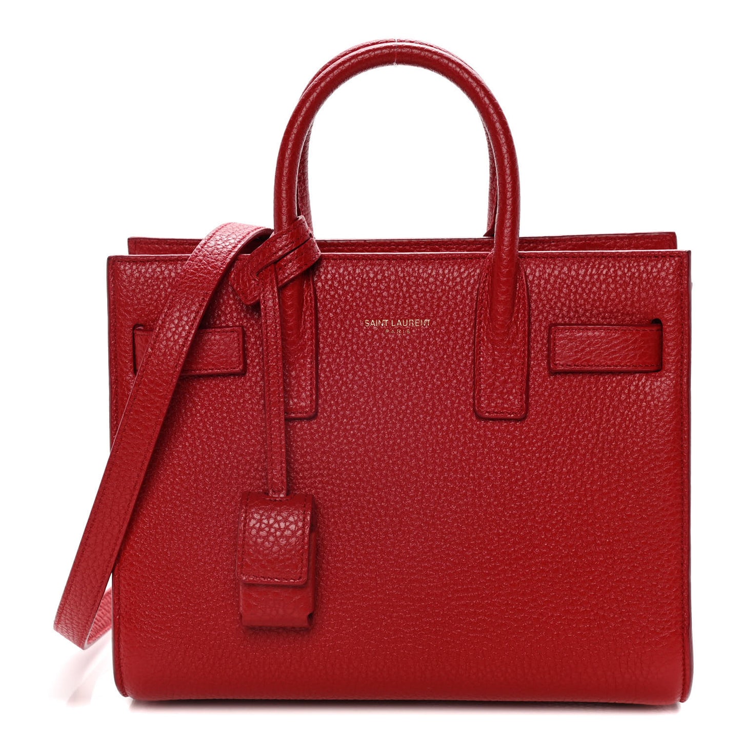 Grained Calfskin Nano Sac De Jour Lipstick Red