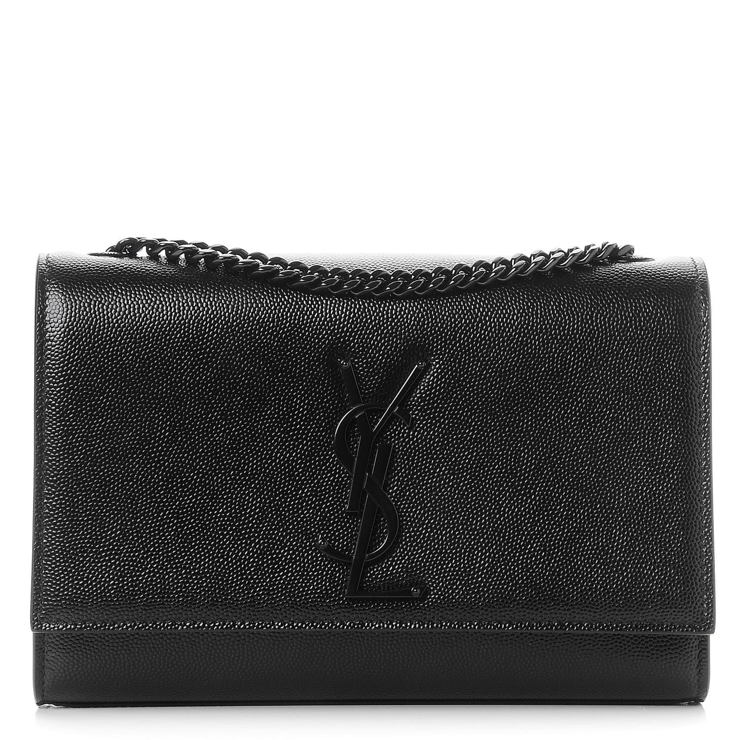Saint Laurent Grain De Poudre Small Monogram Kate Satchel Black 1 of 6