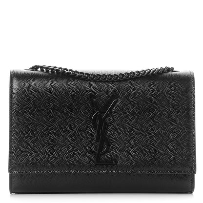 Saint Laurent Grain De Poudre Small Monogram Kate Satchel Black 1 of 6