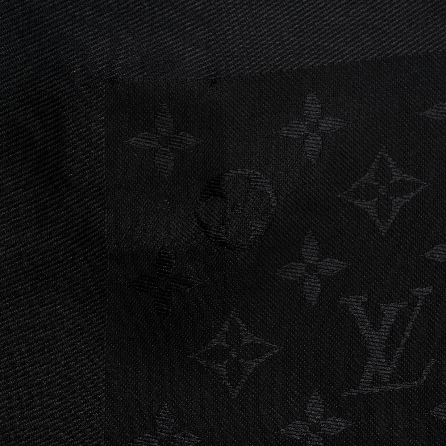 Silk Wool Monogram Shawl Black