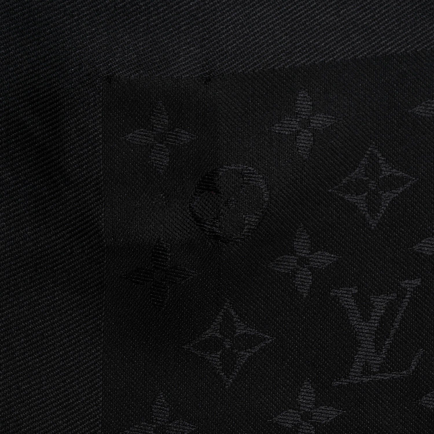 Louis Vuitton Silk Wool Monogram Shawl Black 4 of 4