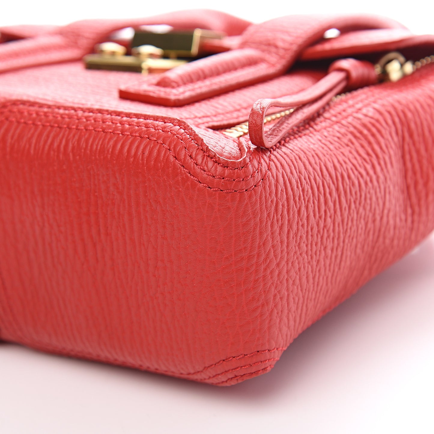 3.1 Textured Calfskin Mini Pashli Satchel Red