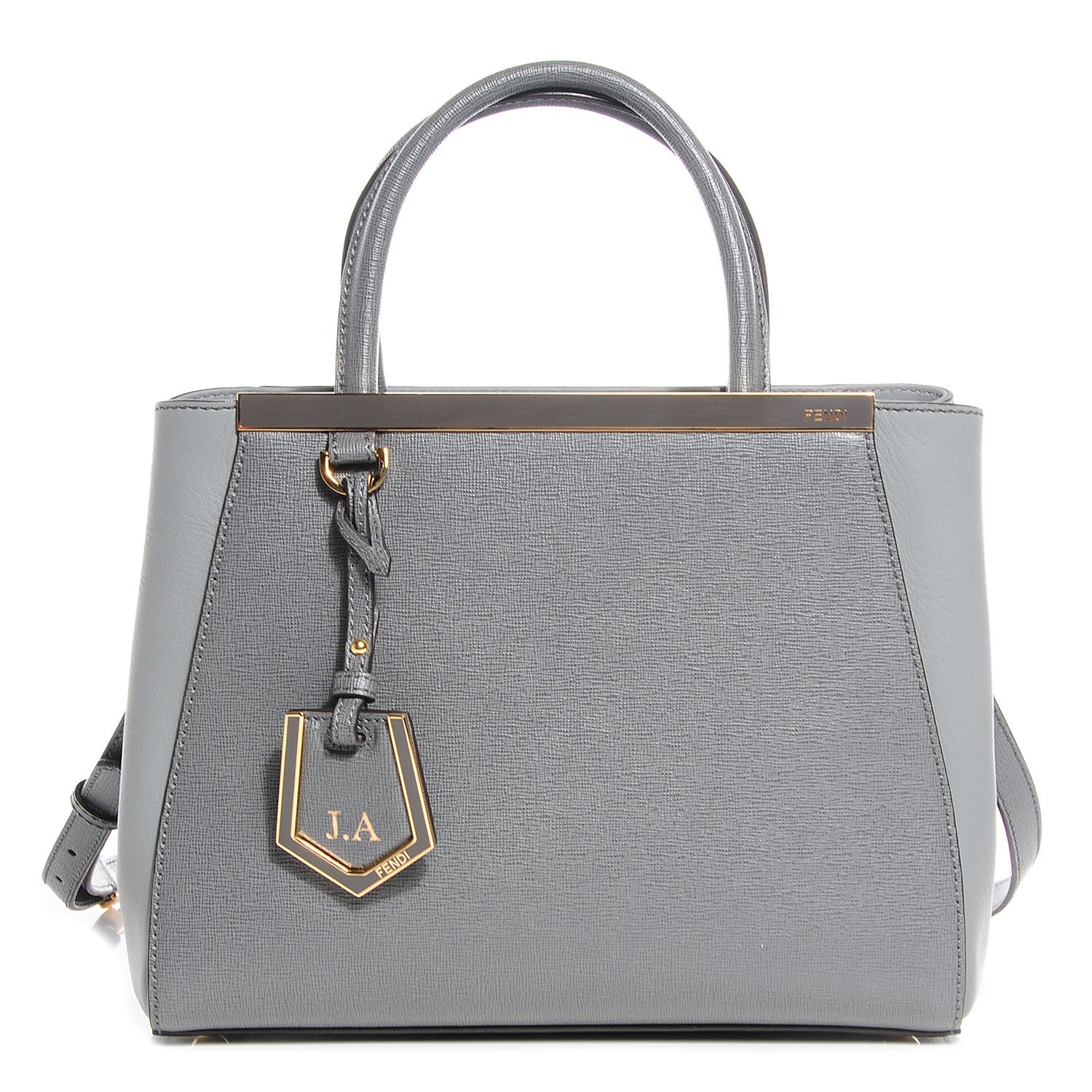 Fendi Vitello Elite Petite 2Jours Tote Grigio Grigio Chiaro 1 of 13