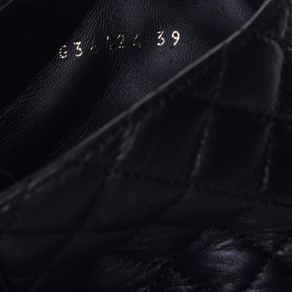 Chanel Shiny Lambskin Quilted Lace Up Combat Boots 39 Black 8 of 9