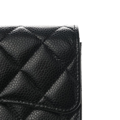 Chanel Caviar Quilted Large Gusset Flap Wallet Black 6 of 10