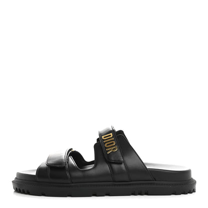 Christian Dior Lambskin Dioract 10mm Slide Sandals 41 Black 1 of 11