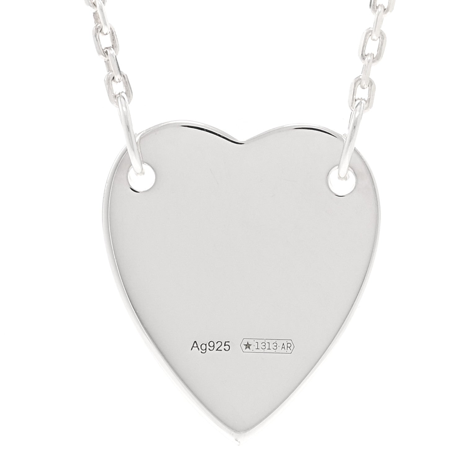 Gucci Sterling Silver Trademark Heart Pendant Necklace 5 of 6