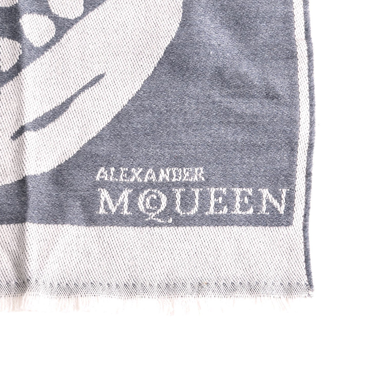 Wool Oversized Skull Scarf Grey