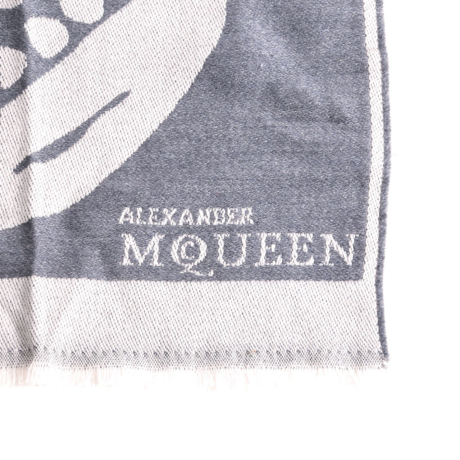 Alexander McQueen Wool Oversized Skull Scarf Grey 4 of 5