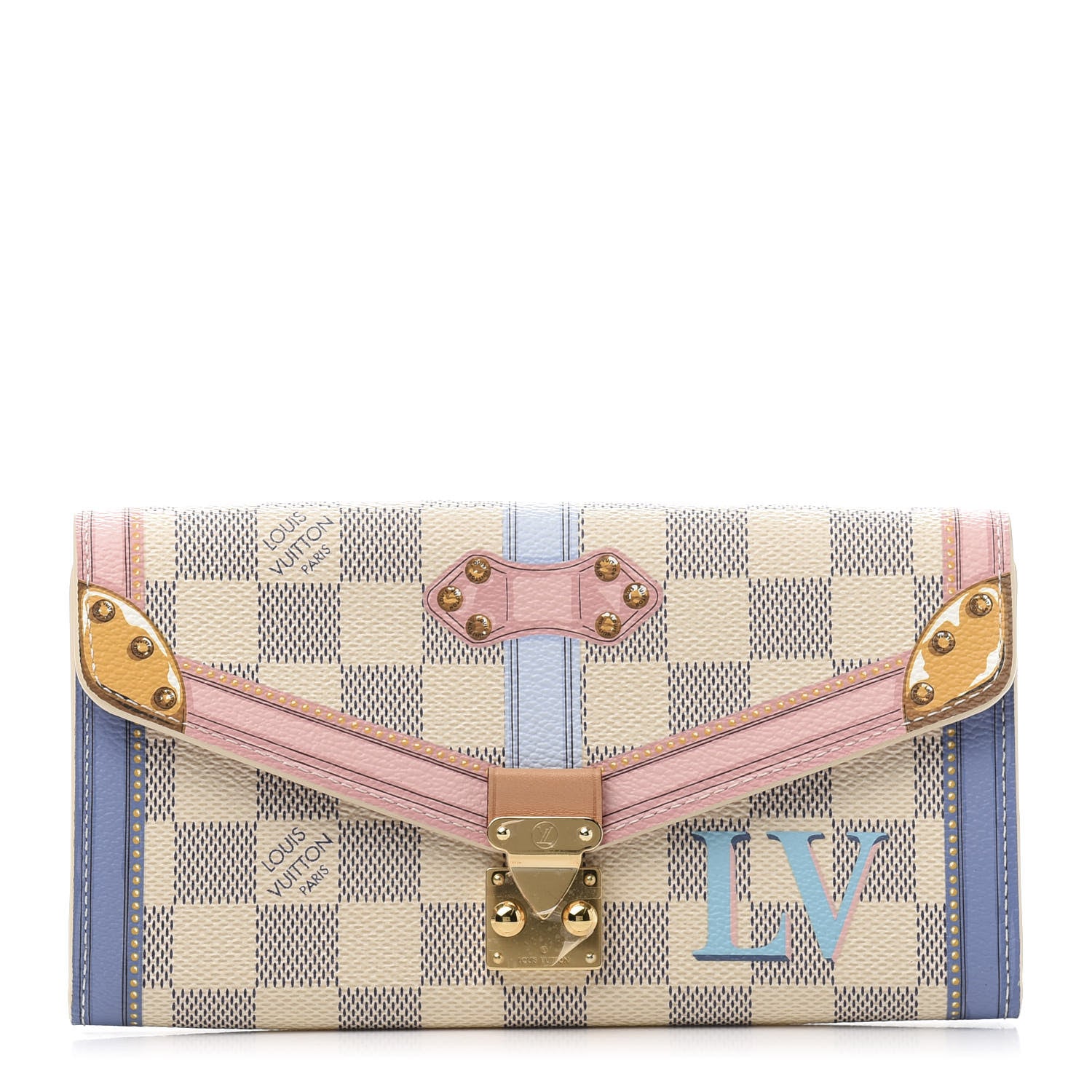 Louis Vuitton Damier Azur Summer Trunks Sarah Wallet NM 1 of 9