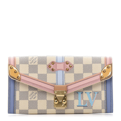 Louis Vuitton Damier Azur Summer Trunks Sarah Wallet NM 1 of 9