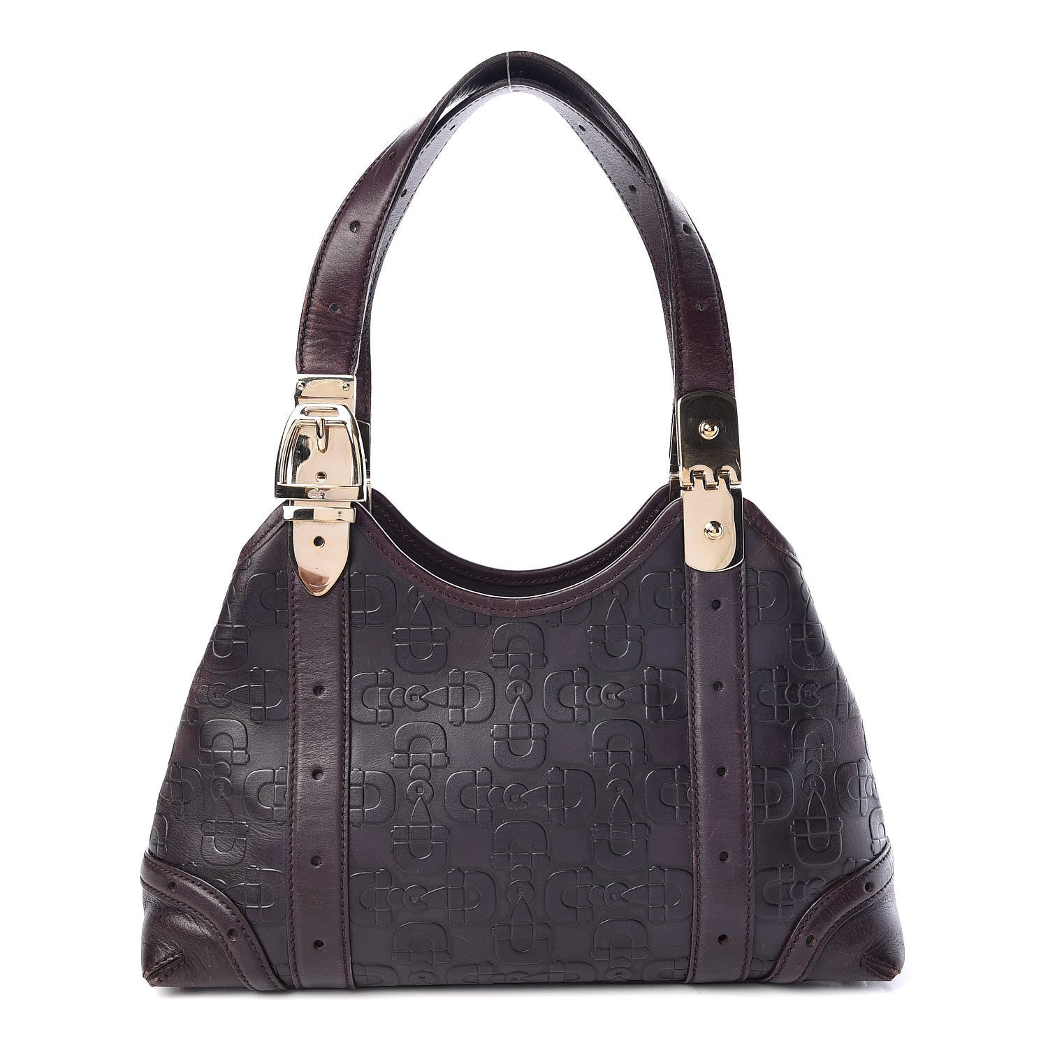 Gucci Calfskin Horsebit Embossed Shoulder Bag Purple 1 of 23