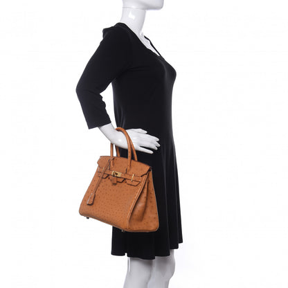 Hermes Ostrich Birkin 30 Gold 2 of 15