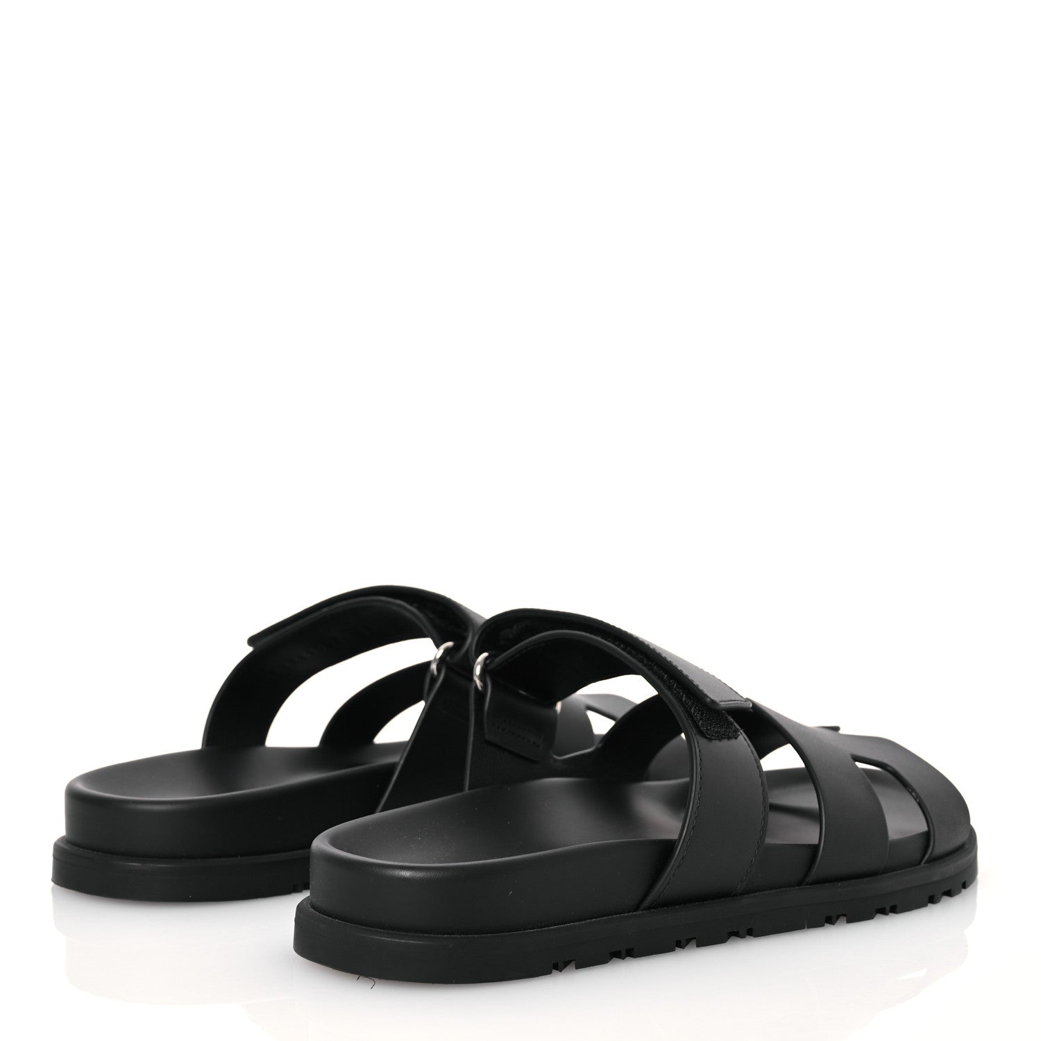 Hermes Calfskin Womens Chypre Sandals 37 Black 4 of 12
