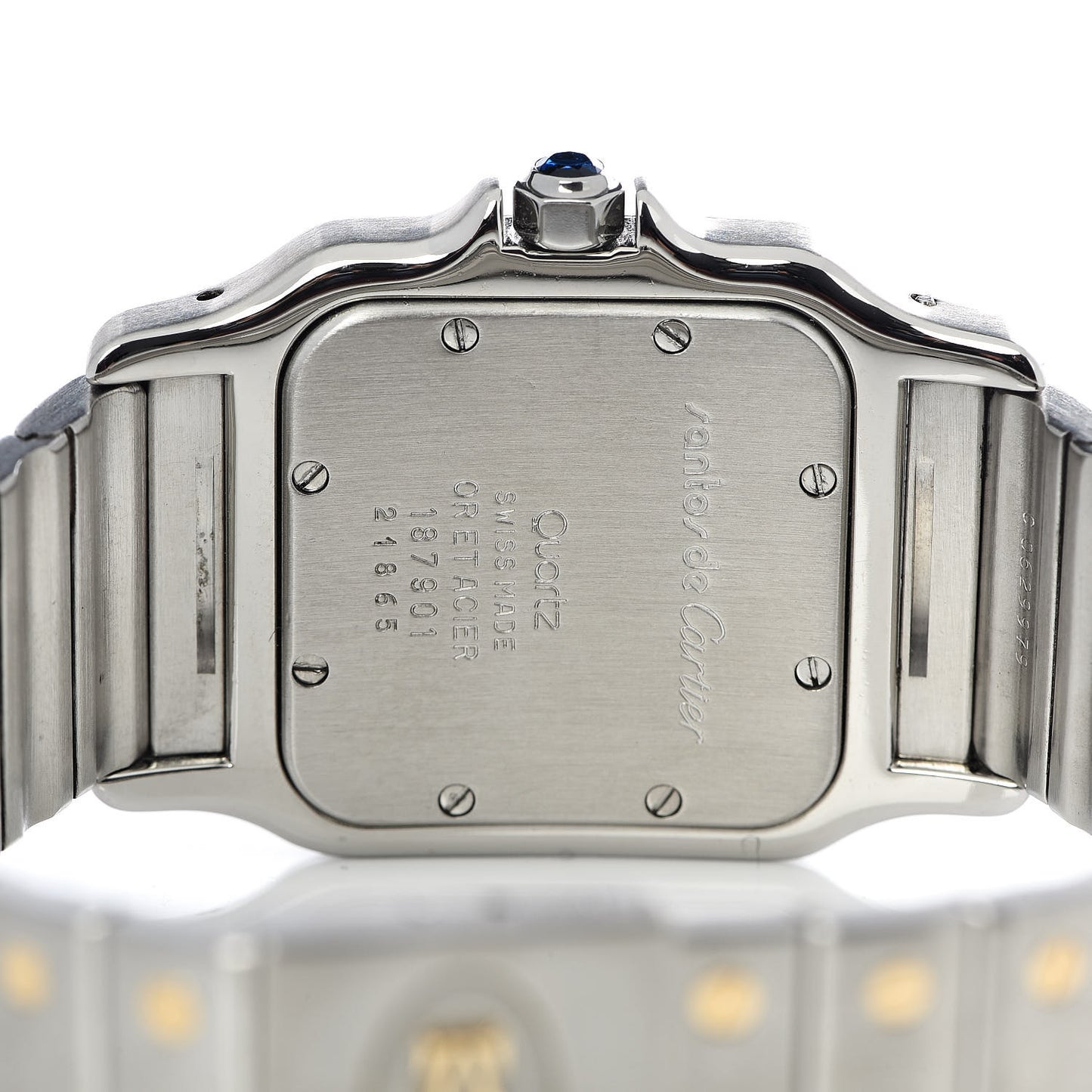 Stainless Steel 18K Yellow Gold 29mm Santos De Galbee Quartz Watch