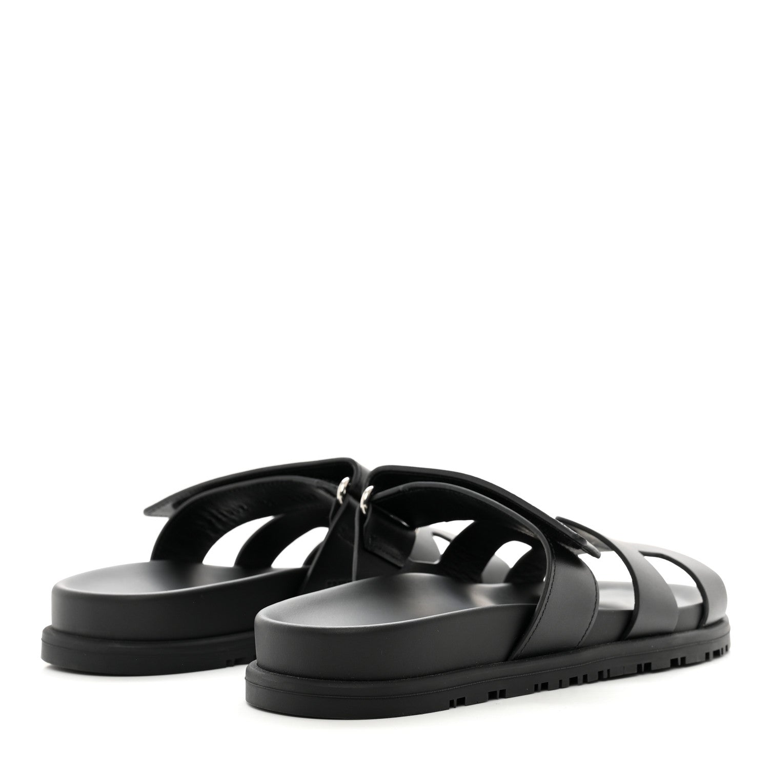 Hermes Calfskin Womens Chypre Sandals 37 Black 4 of 9