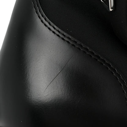 Prada Spazzolato Rois Re-Nylon Metal Triangle Logo Monolith Pouch Pocket 55mm Boots 40.5 Black 12 of 13