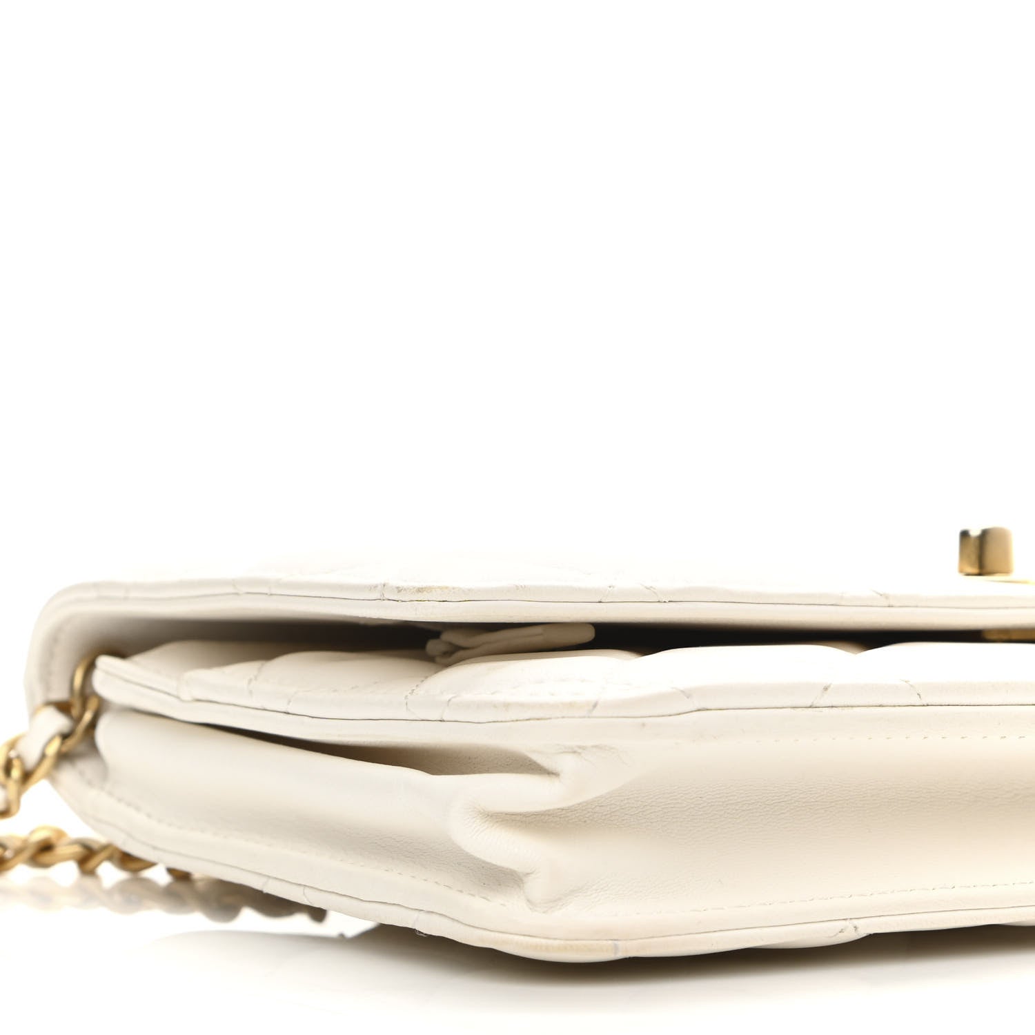 Chanel Lambskin Quilted CC Pearl Crush Wallet on Chain WOC White 10 of 12