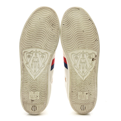 Gucci Calfskin Bee Star Embroidered Sylvie Web Ace Sneakers 37.5 White 6 of 11