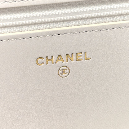 Chanel Caviar Quilted Boy Wallet On Chain WOC White 5 of 15