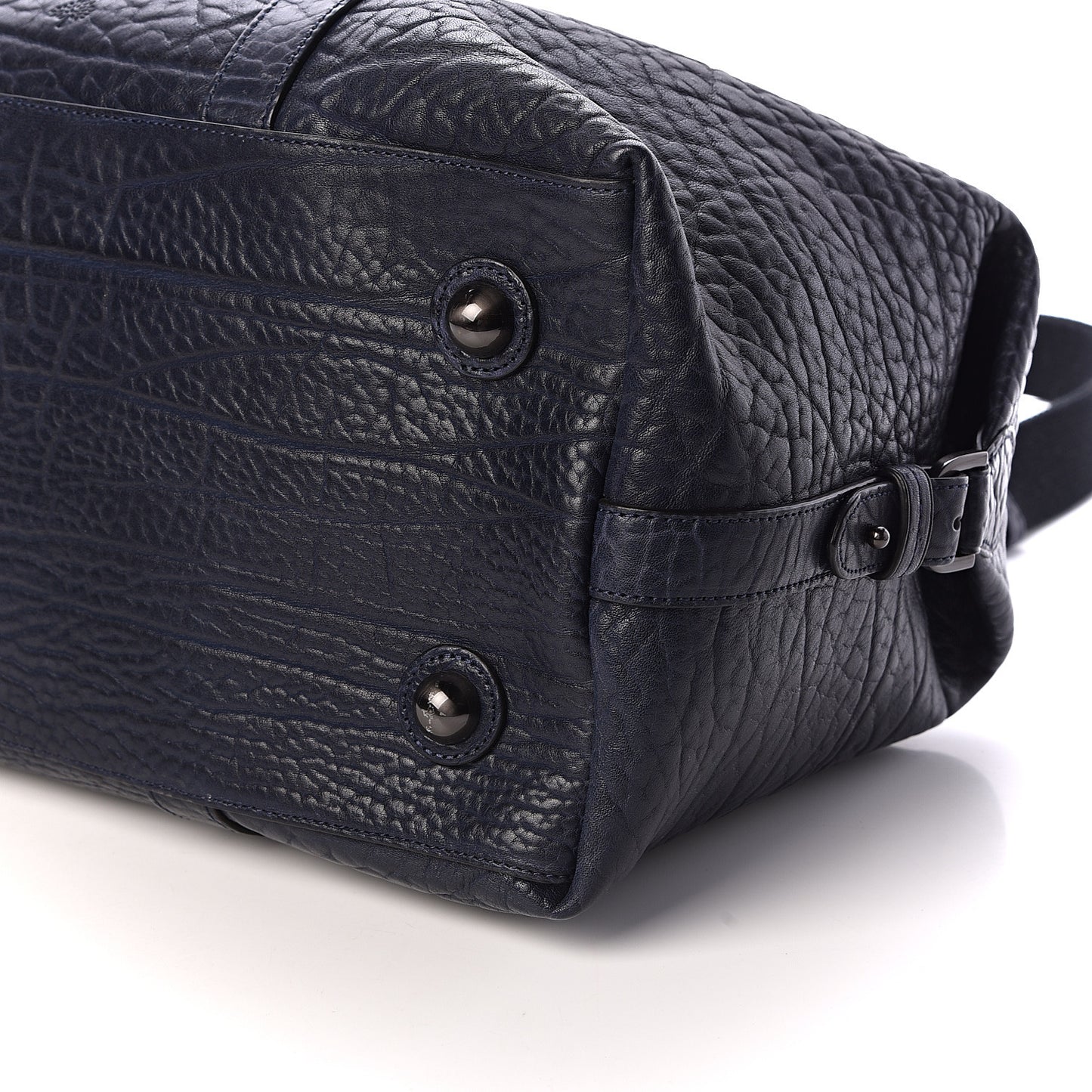 Shrunken Calfskin Small Clipper Midnight Blue