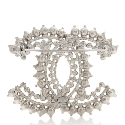 Chanel Crystal CC Brooch Silver 3 of 5