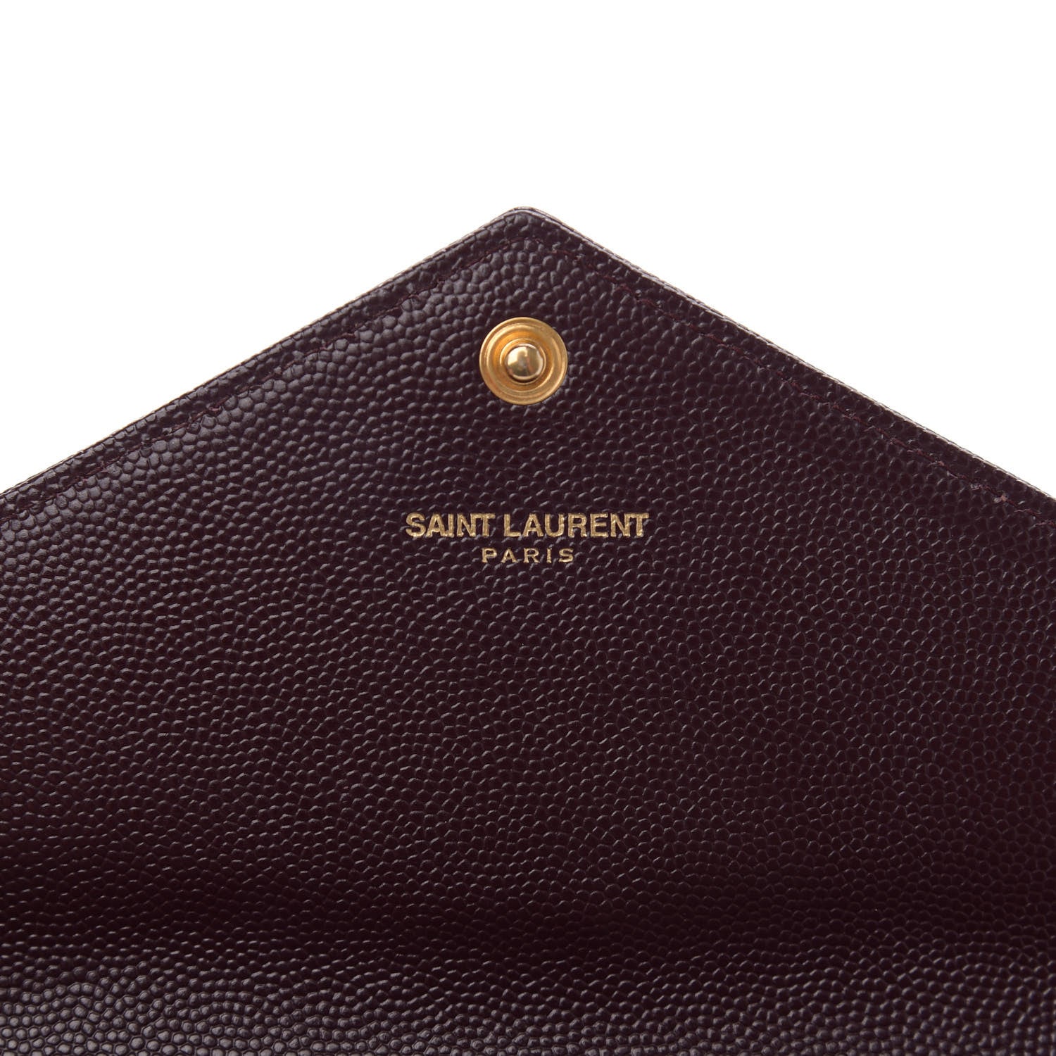Saint Laurent Calfskin Matelasse Chevron Monogram Flap Wallet Amaranto 6 of 7