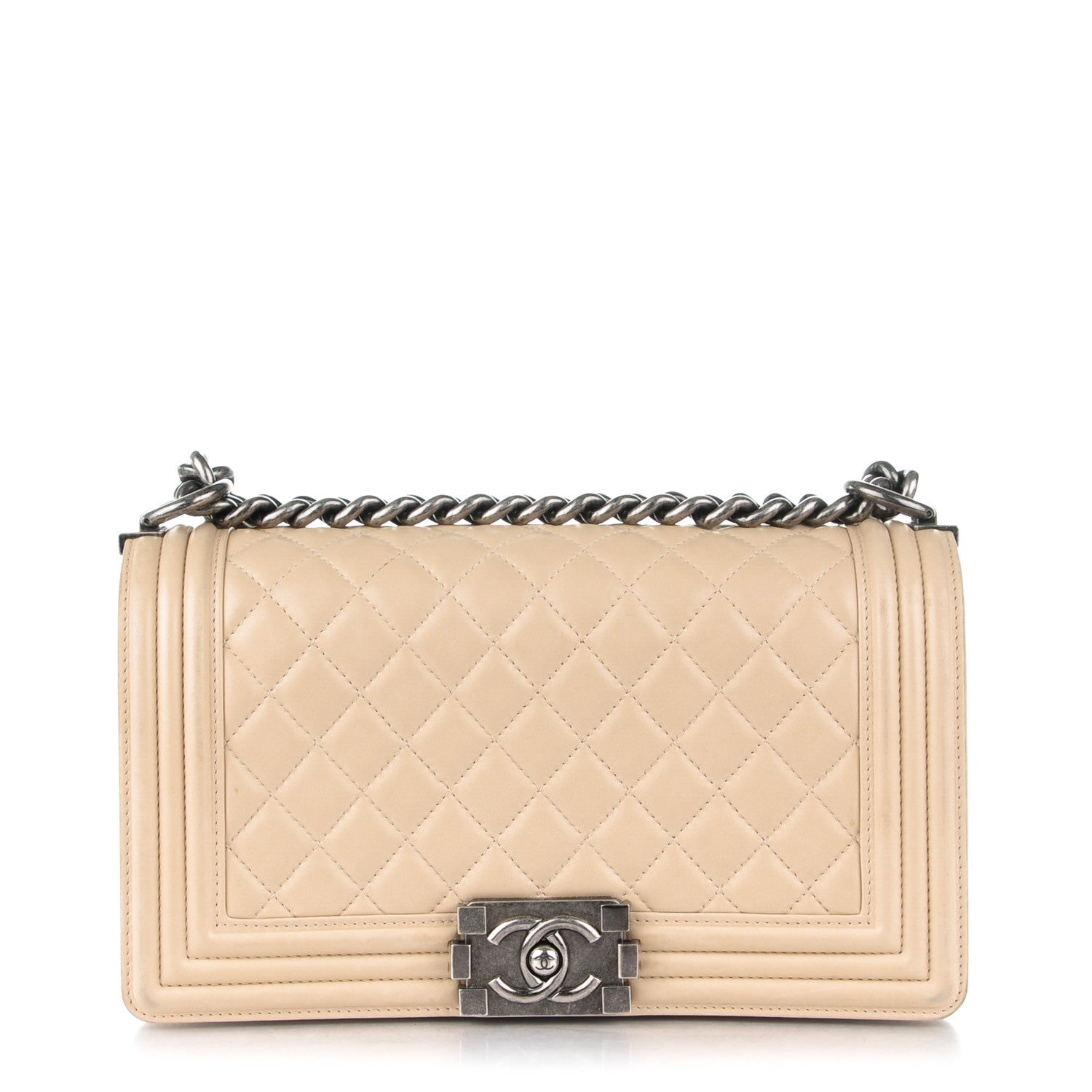 Chanel Lambskin Quilted Medium Boy Flap Beige Clair 1 of 9