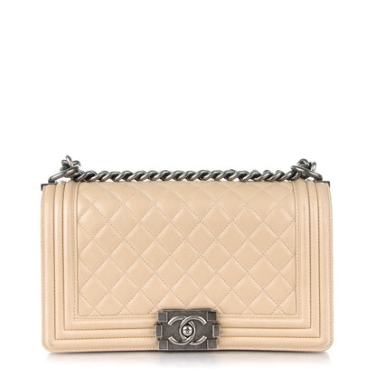 Chanel Lambskin Quilted Medium Boy Flap Beige Clair 1 of 9