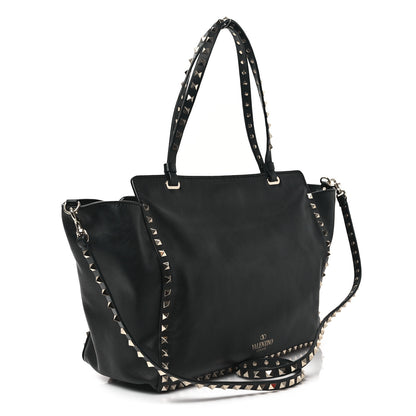 Valentino Garavani Vitello Medium Rockstud Tote Black 3 of 9
