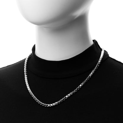 Tiffany Sterling Silver 4mm Venetian Link Necklace 2 of 7