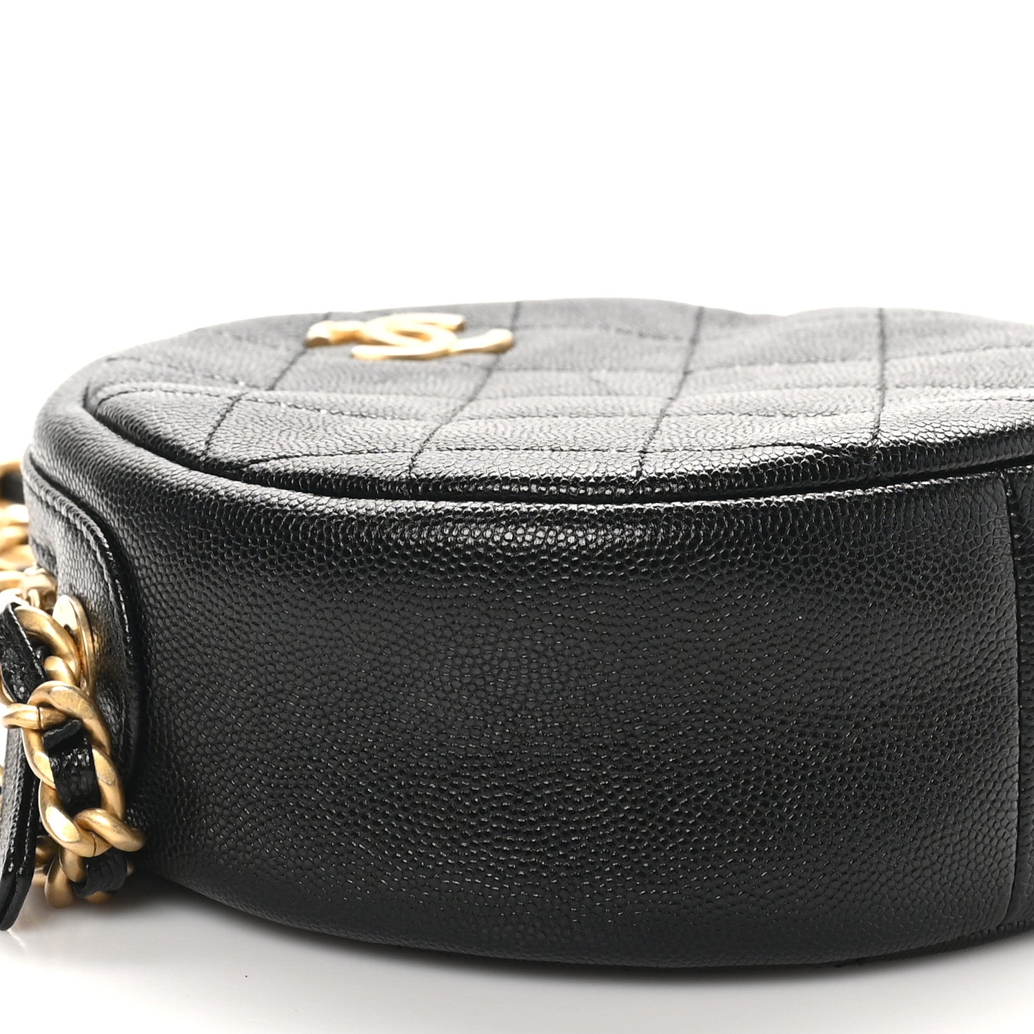 Chanel Caviar Quilted Small Round Bag With Chain Black 9 of 11