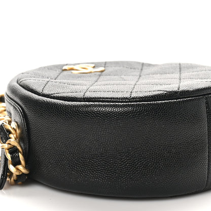 Chanel Caviar Quilted Small Round Bag With Chain Black 9 of 11