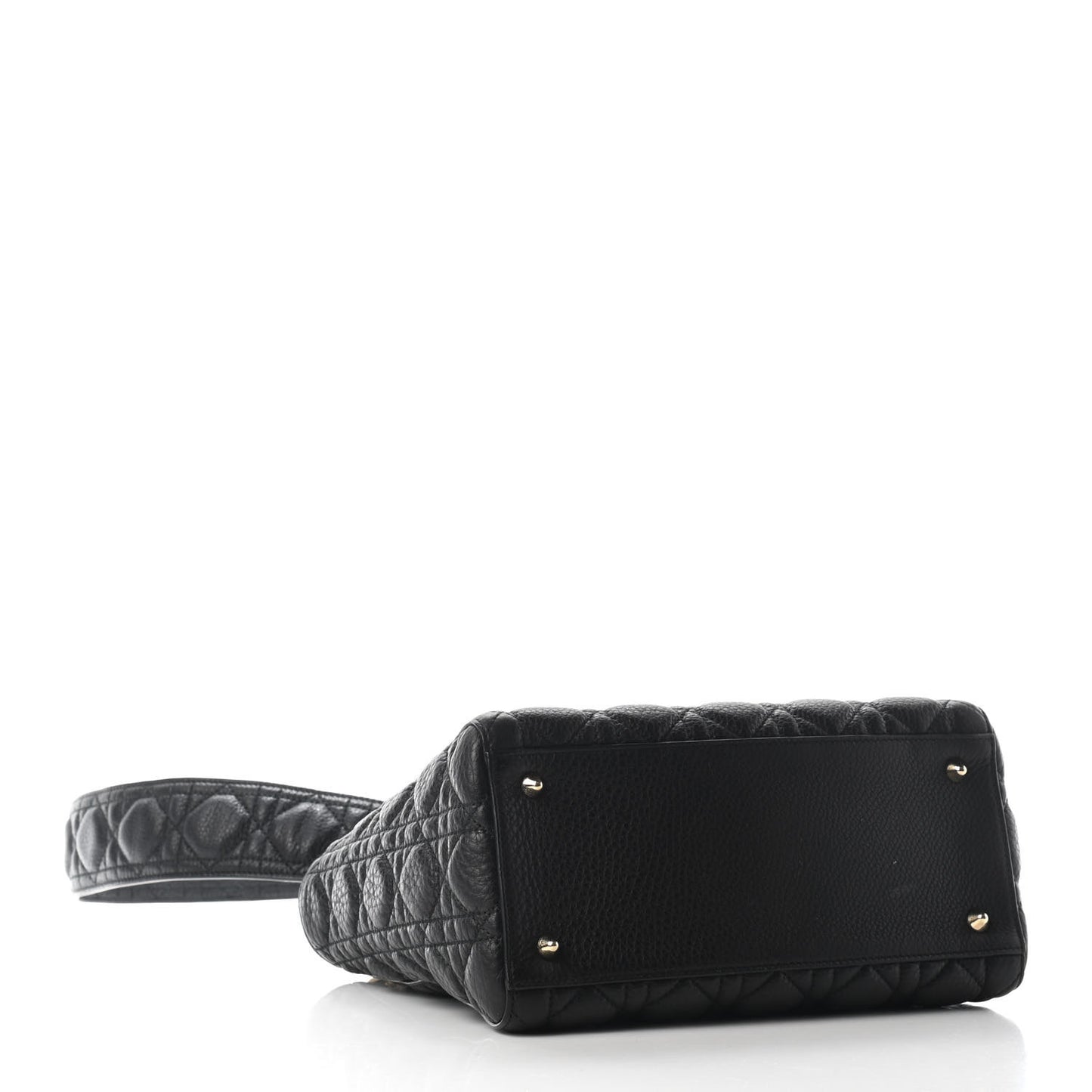 Grained Calfskin Cannage Medium Supple Lady Dior Black