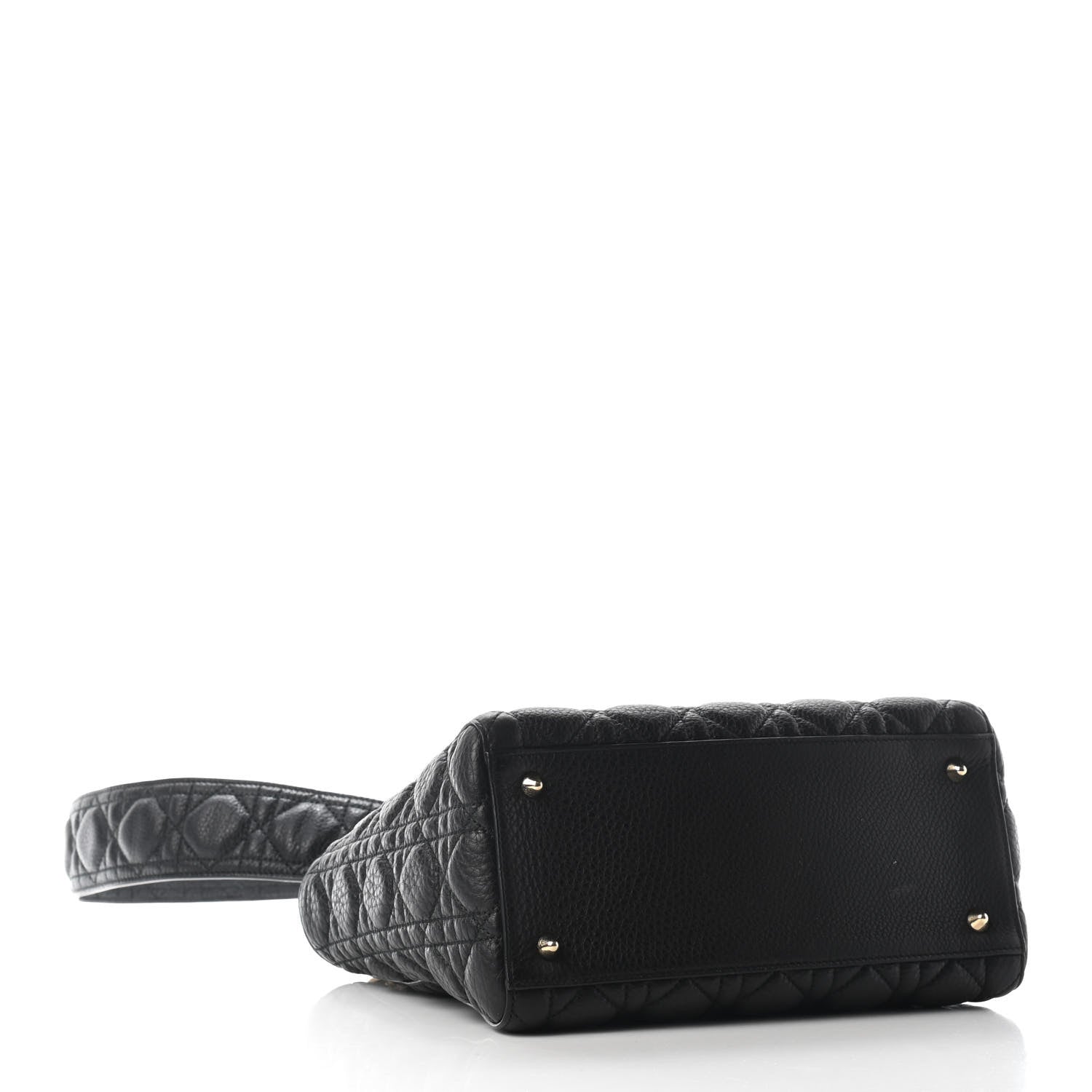 Christian Dior Grained Calfskin Cannage Medium Supple Lady Dior Black 4 of 9