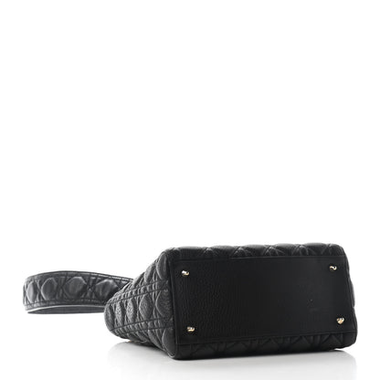 Christian Dior Grained Calfskin Cannage Medium Supple Lady Dior Black 4 of 9