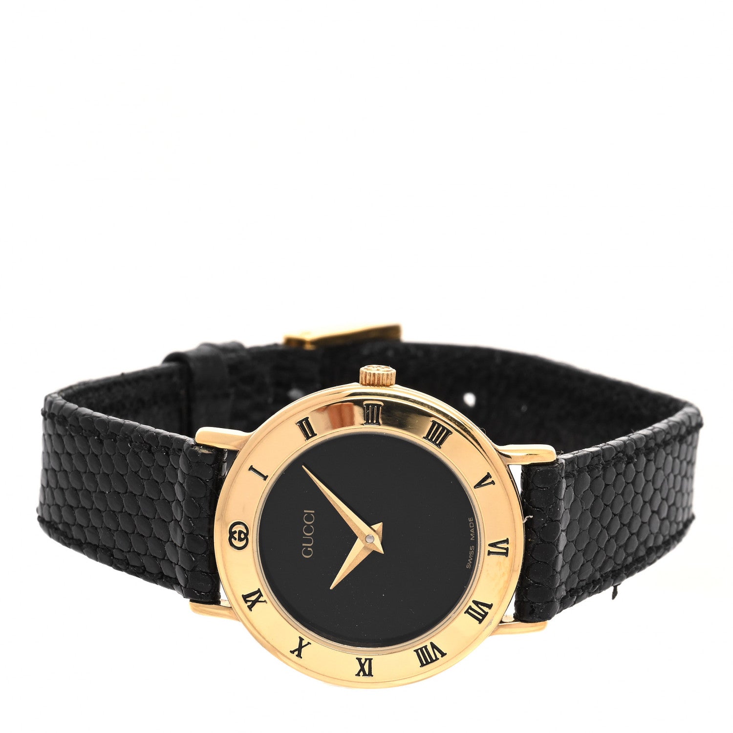 Gucci Stainless Steel Lizard 26mm 3000L Quartz Watch Black 2 of 4